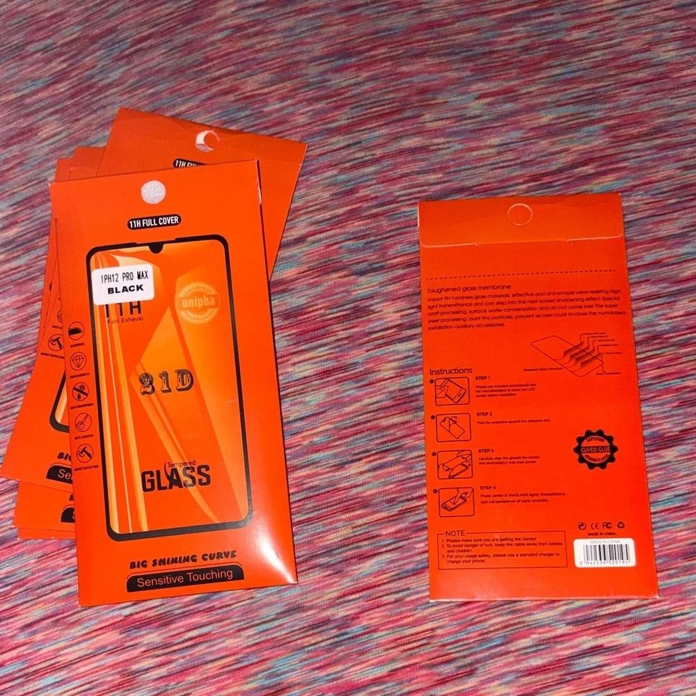 Black Tempered Glass Screen Protector for iPhone 12 Pro Max